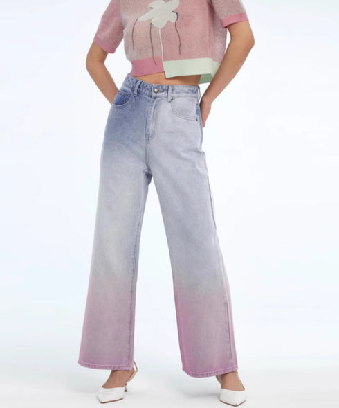 Gradient Fade Wide Denim